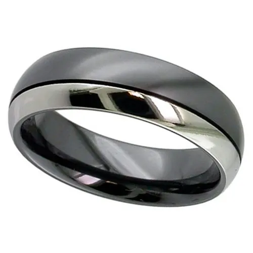 Zirconium Ring - Twin Colour Black/Natural 